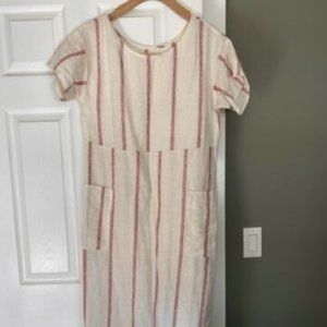 Christy Dawn Linen Striped Dress, size medium